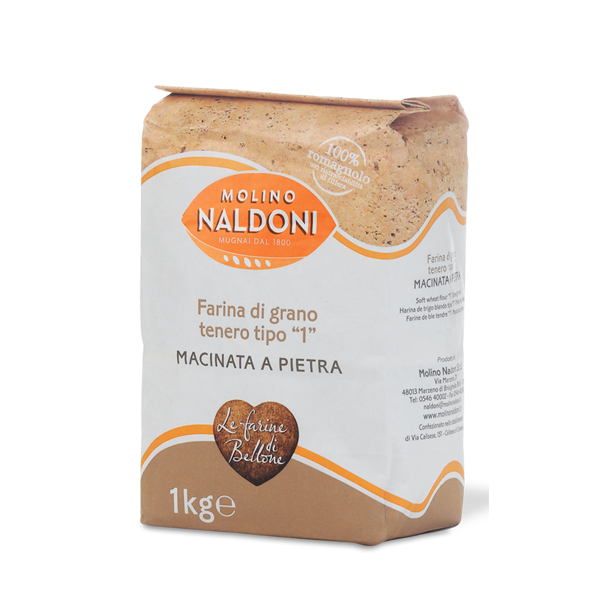 Farina di Grano Tenero Romagnolo Macinata a Pietra Tipo 1 Kg. 1