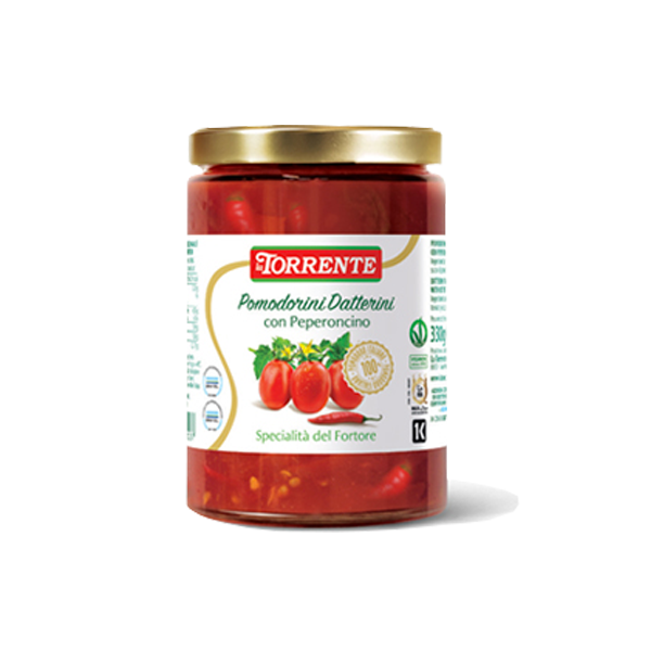 Pomodorini Datterini di collina con Peperoncino Gr. 330