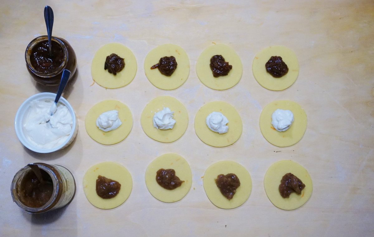 menù di natale tortelli fritti con savor, ricotta e crema di marroni bio